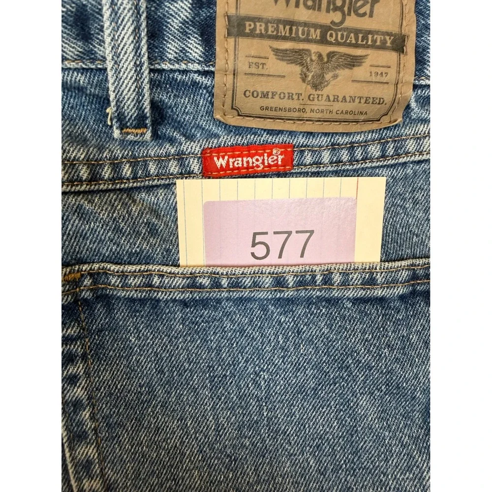 Wrangler Premium Quality Mens Straight Leg Blue Denim Jeans 42x31 High Rise